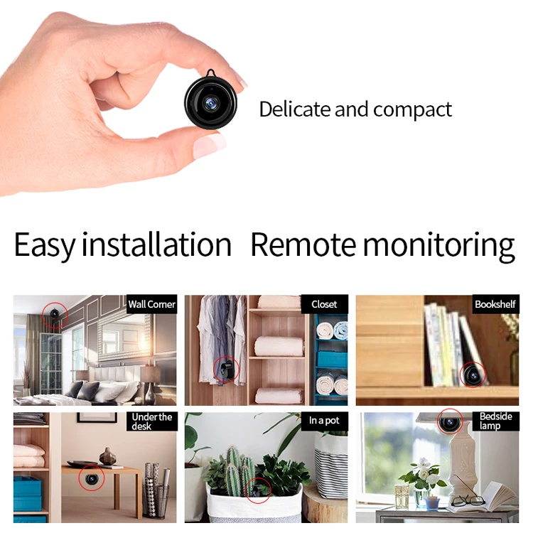 real-time screen monitoring double encrypted video account 2 million high-definition lens mini size ip camera