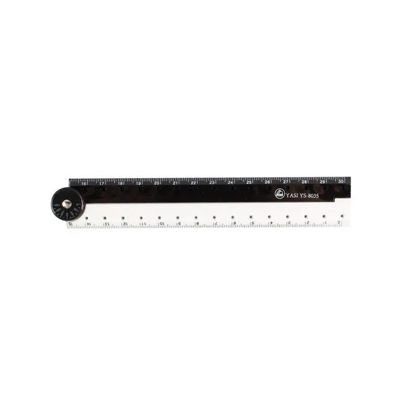 Black white Protractor Measuring Ruler Rotate 180 Degree students Plastic folding Ruler with school supplies wholesale