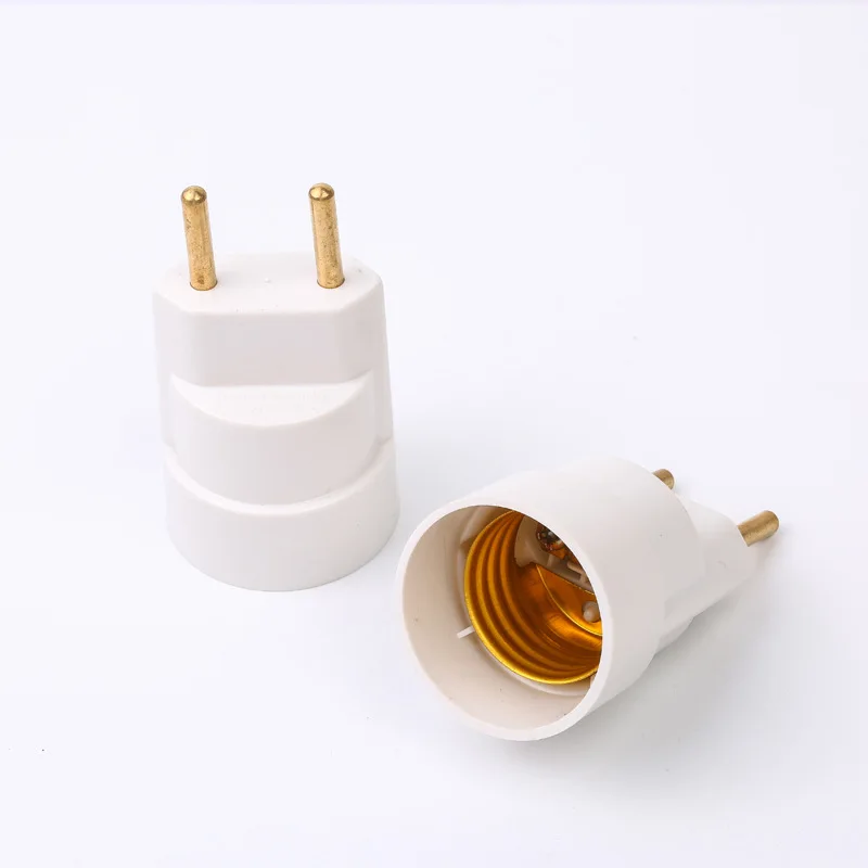 Hot sale high quality white E27 D2073 plastic lamp holder with two pins for brazil market