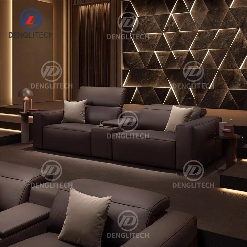 Nordic Luxury White Curved Chesterfield Sofa Three Seat Power Genuine Leather Pull Out Sectional Recliner Sofa For Cinema