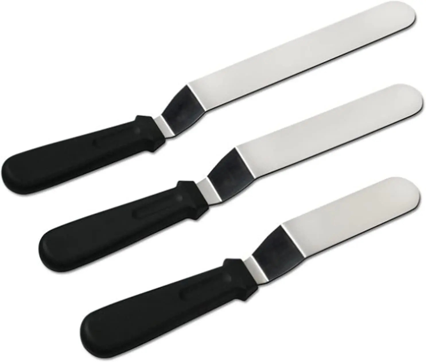 High Quality 10 Inch Stainless Steel Curved Cake Spatula With Plastic Handle Butter Spatula Baking Tools