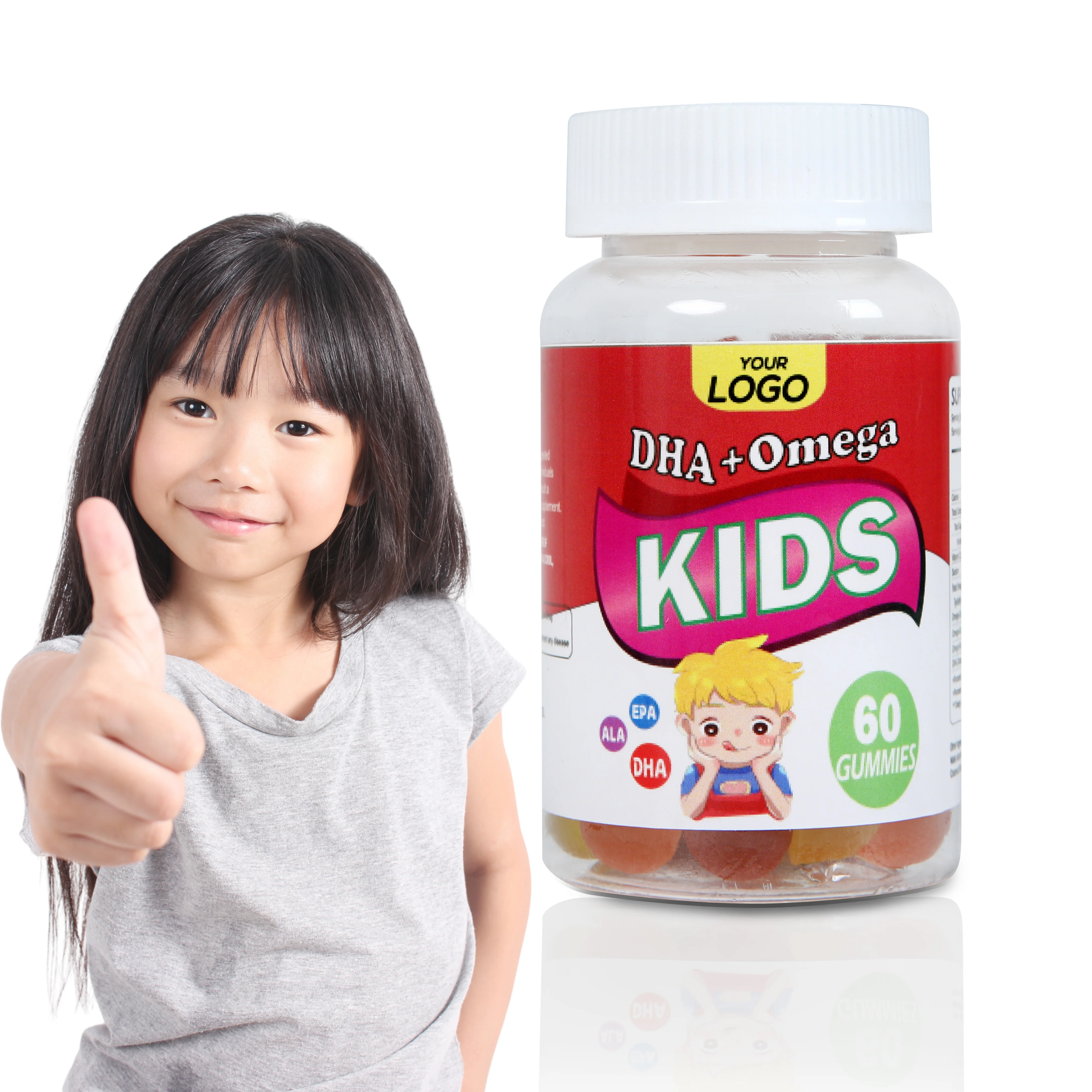 OEM 100% чистые Органические Детские мультивитамины 3 6 9 и DHA Gummies поддерживают развитие мозга суставных сердечных функций для детей