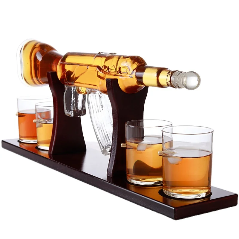 Botellas vidrio licor водка под заказ винт в форме пистолета 750 мл 800 мл мини-водка для алкогольных напитков стеклянная бутылка для ликера
