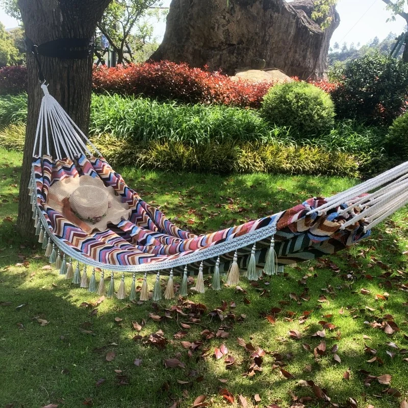 Гамак из жаккардовой ткани с бахромой
