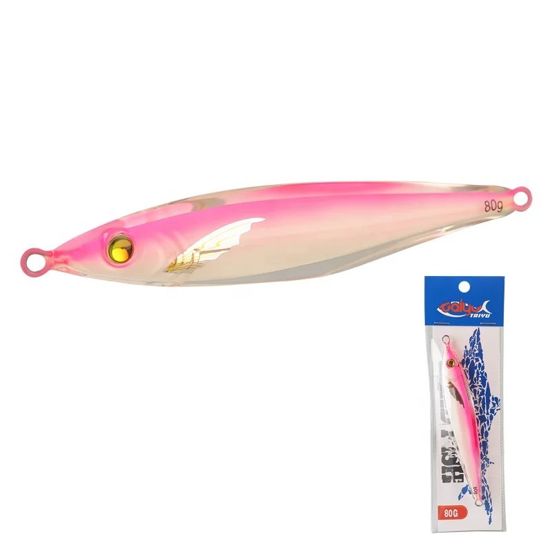 DN 80g 130g 5 colors Wrapped in plastic slow pitch jigs rust-proof metal jig Super reflective effect bionic jigging lure