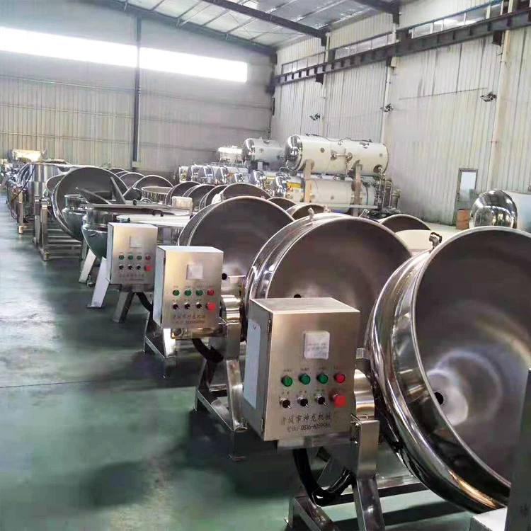 High quality  boiling sugar machine automatic jacketed kettle with stirrer automatic food cooking machine