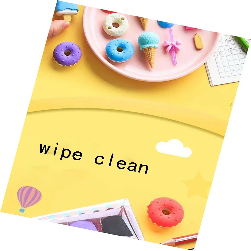 Juego de gomas de borrar de Donut de helado desimulacion de estudiante de escuela creativa bonita, borrador de comida de eraser