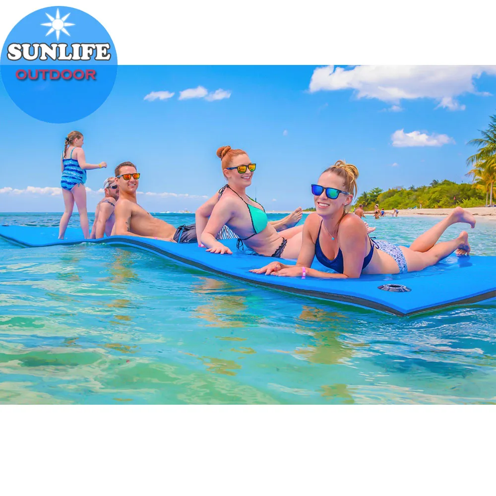 Cheap Marine Floating Yoga Mat Bed Pad Water Blanket Swimming Pool XPE Foam Mats 3 Layers Play Amusement Water Sports Equipment
