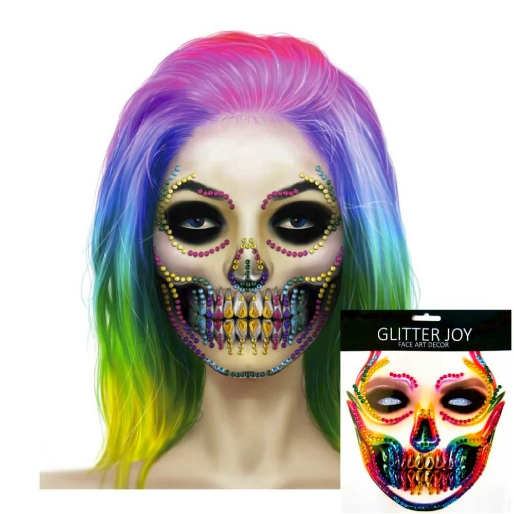 Costume Halloween Cosplay Wholesale Pearl Lift Music Festival Body Adhesive Rhinestone Crystal Stickers Face Jewels