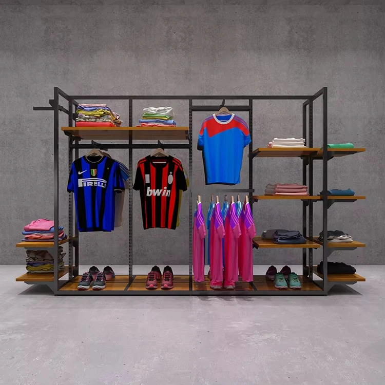 TOP Custom Sport Store Furniture Interior Design Metal base Footwear Display Rack wooden Shoes Display stand for Retail shop
