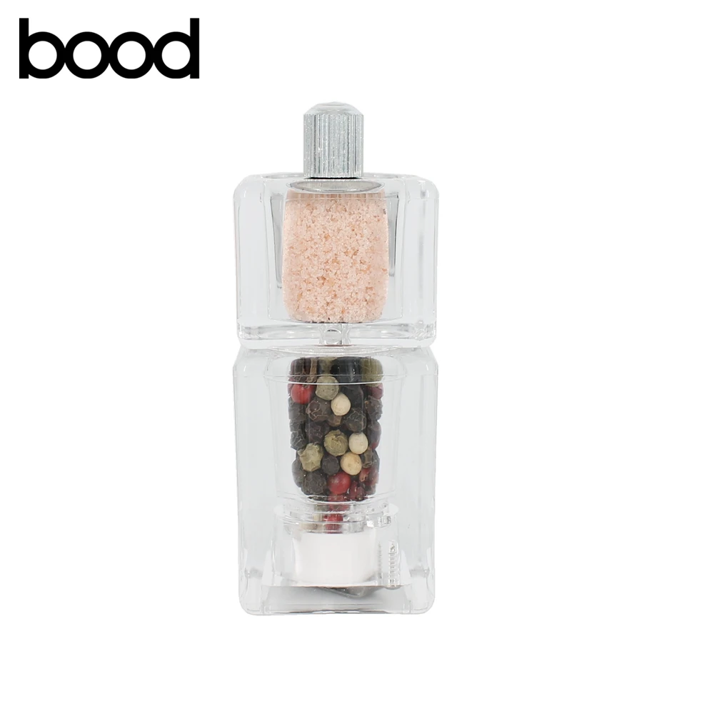 Mini Innovative 2 in 1 acrylic salt shaker and Pepper grinder