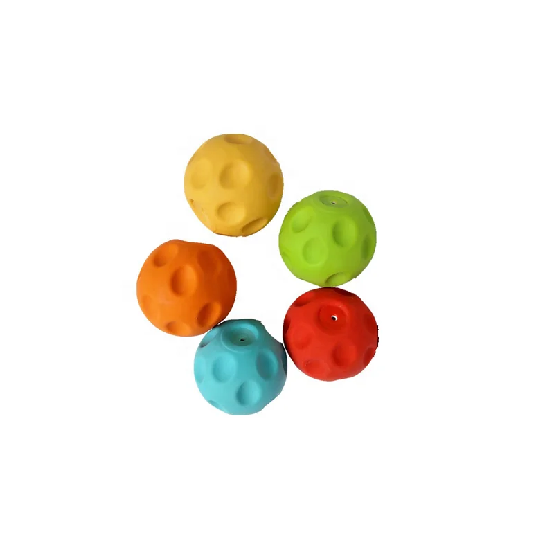 Natural organic color non-toxic safe rubber baby molar teether ball toy set