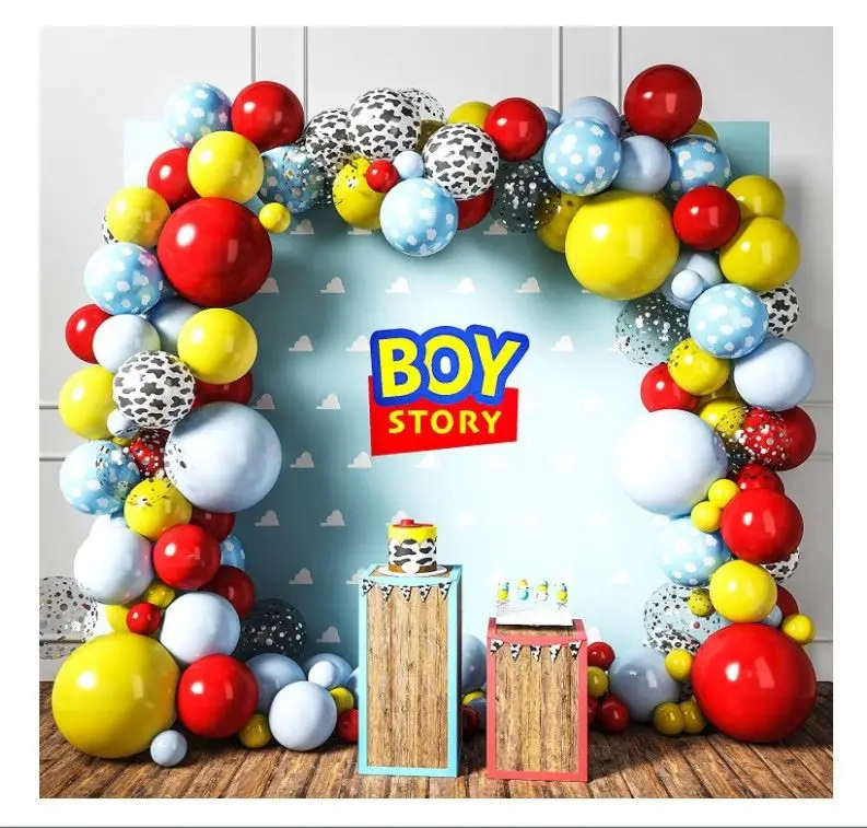 Hero Theme Toy Story Colorful Latex Balloon Boy Kids Party Balloon Arch Garland Kit For Birthday Decoration Wholesale Supplies