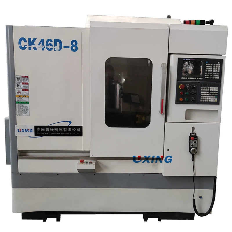 High precision slant bed cnc lathe and milling drilling machine turning center combine CK46D-8 with hydraulic turret