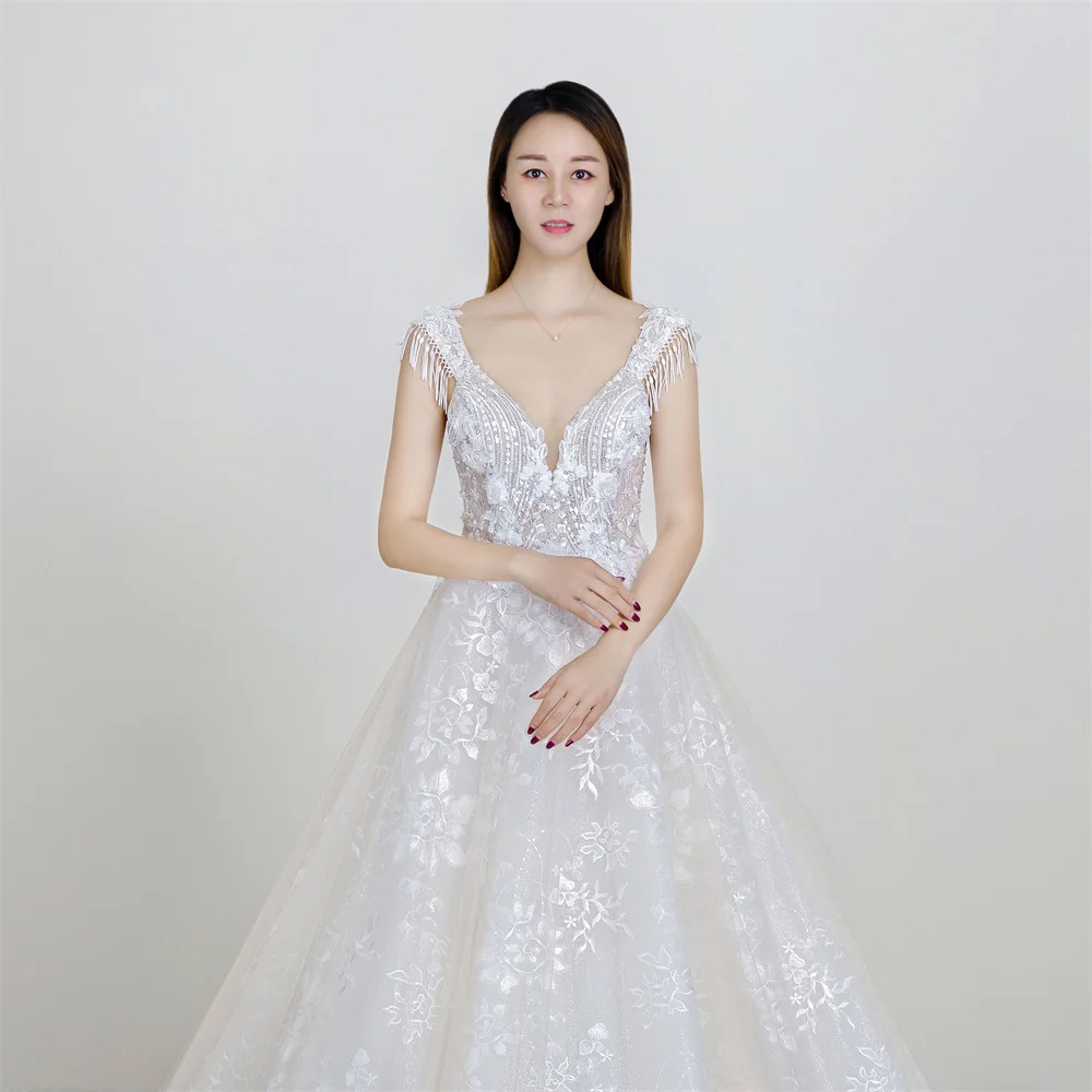 Красота невесты новая коллекция для маленьких девочек кружевная отделка свадебные платья высокого качества Новое свадебное платье 2023