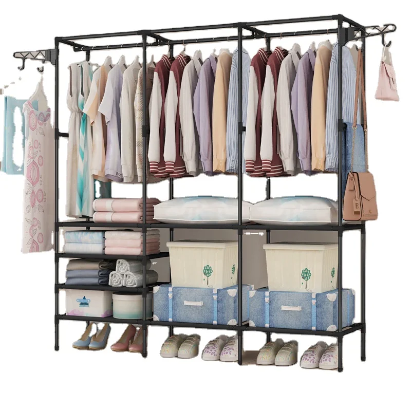 Yiwu update steel connect storage wardrobe Expandable shoe and hat storage rack Mountable storage rack