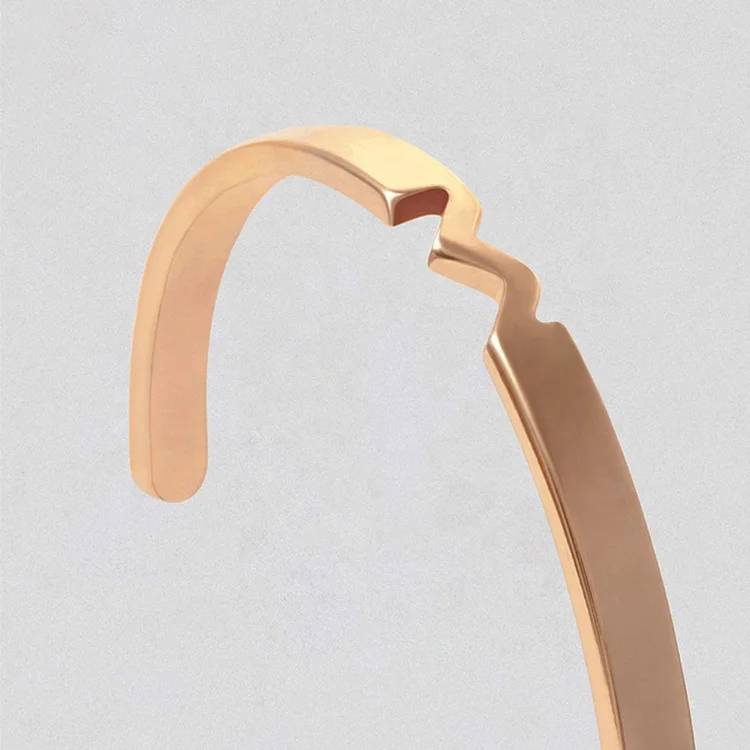 Custom High Quality Style Real Jewelry Polished Minimalist Bracelet Au375 9K solid Gold Cuff Bangle For Women