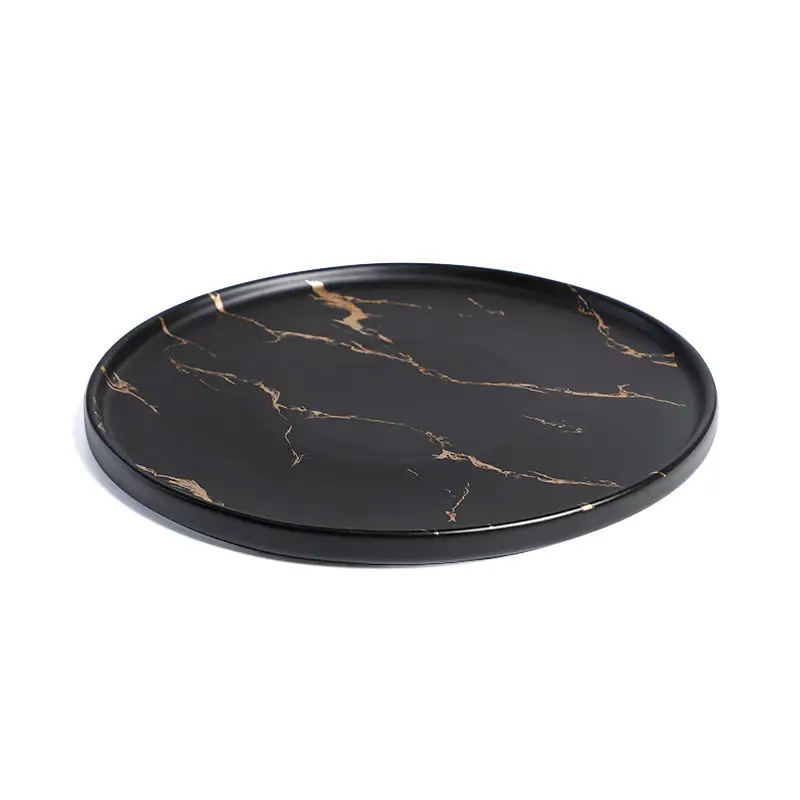 28Ceramics, новинка 2019, матовая круглая фарфоровая тарелка, черные керамические тарелки, используется в отеле, ресторане *