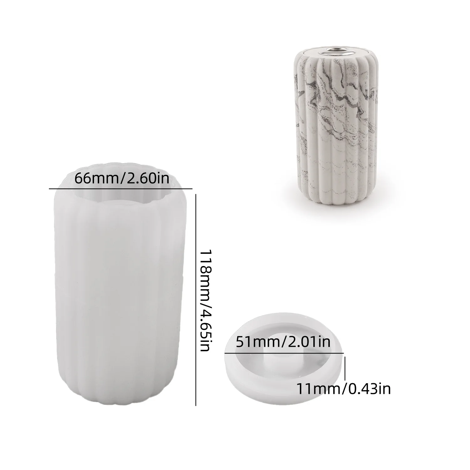 M4957 Cement Vase Aromatherapy Bottle Container Silicone Mold