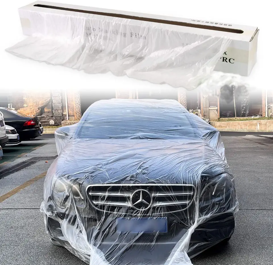 Polyethylene Sheet Roll Car Paint Protection Masking Film Pe/Hdpe Auto Painting Protective Films Disposable 4*100M /4*150M 
