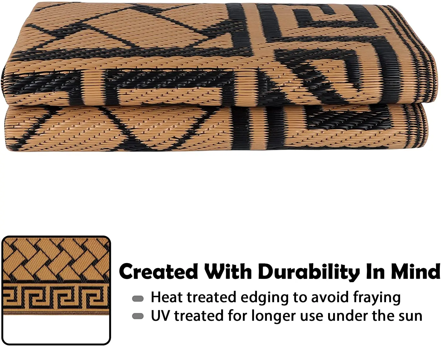 Factory 6-feet by 9-feet Reversible Mat Plastic Straw Rug Large Floor Mat for Outdoors RV Patio Backyard Picnic Beach Camping