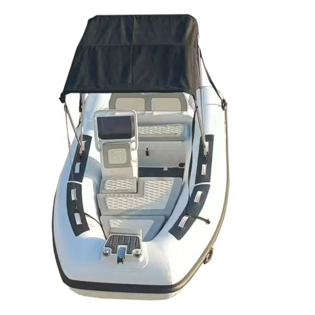 Double Deep Hull  Sport 11.8ft RIB 360 Aluminum Hull Hypalon/PVC Rigid Inflatable White RIB Boat For Fun