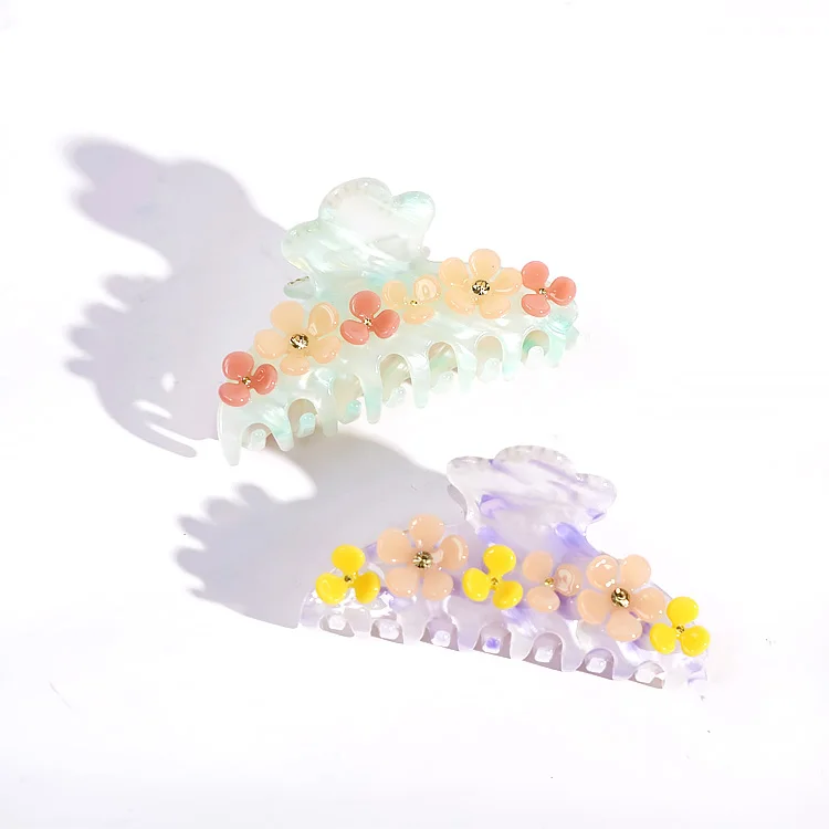 YIYI Korean flower hair claws clip rhinestone hair clow macaroons hair claw clip girls gift