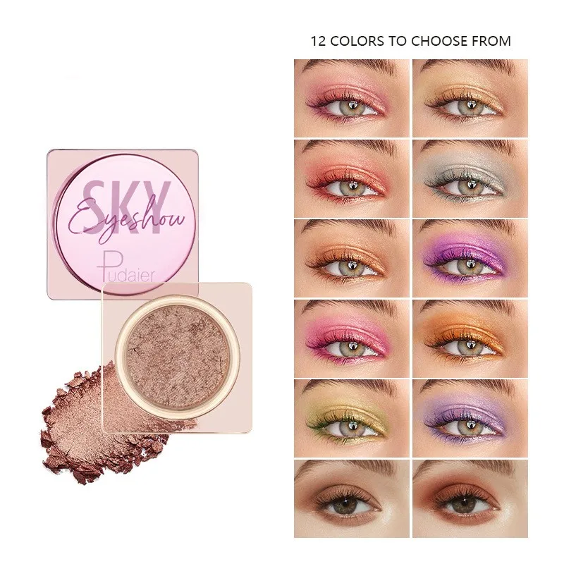 Vegan Matte Eyeshadow Palette Chameleon Metallic Luminous Finish Shimmer Single Eyeshadow Private Label DIY Glitter Eye shadow