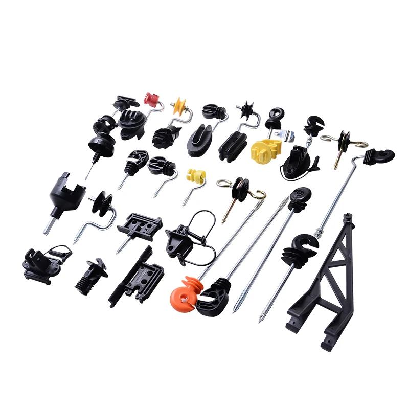 Black plastic animal easily assembled electric fence corner clamp insulator for wire