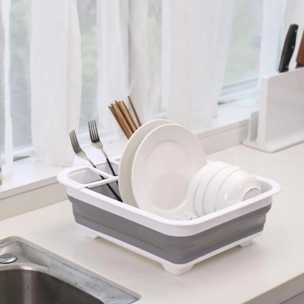 YIDE Over PP+TPE Plastic Single Layer Dish Rack Drying Plastic Kitchen Storage Rack for Kitchen