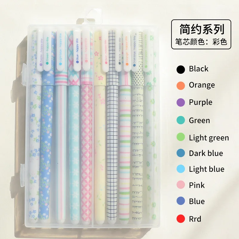 10pcs/set  Kawaii Lovely cute cartoon multicolor gel pen plastic custom gel pen for kids