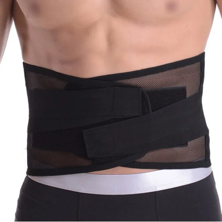 Lumbar Back Support Brace Breathable Mesh Four Steels Back Protection Plate Lumbar Support Belt