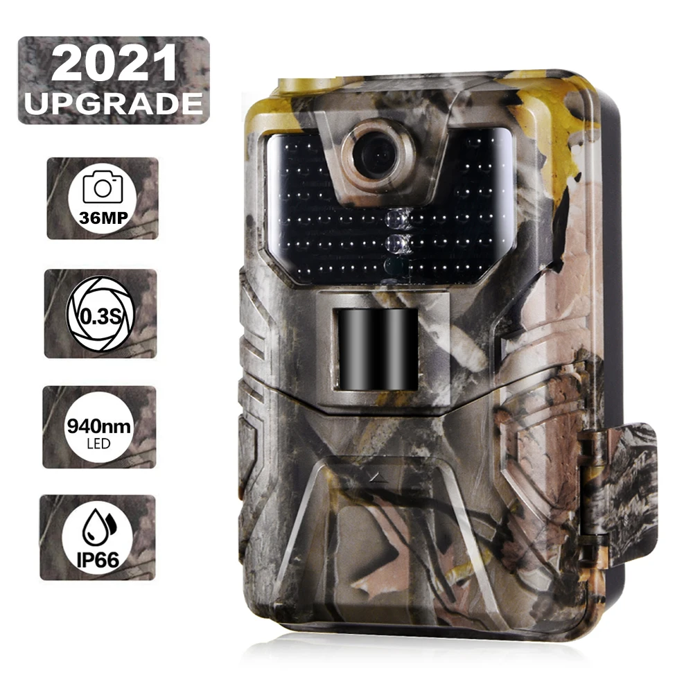 36MP 2.7K Trail Camera 940NM Infrared Hunting Cameras Wireless Cam HC900A Night Vision Wildlife Surveillance