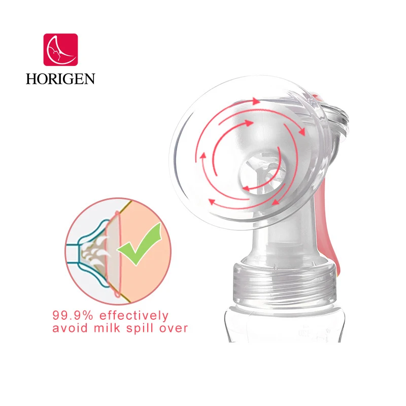 HORIGEN factory wholesale direct sale home use simple breast feeding pumps silicone manual breast pump
