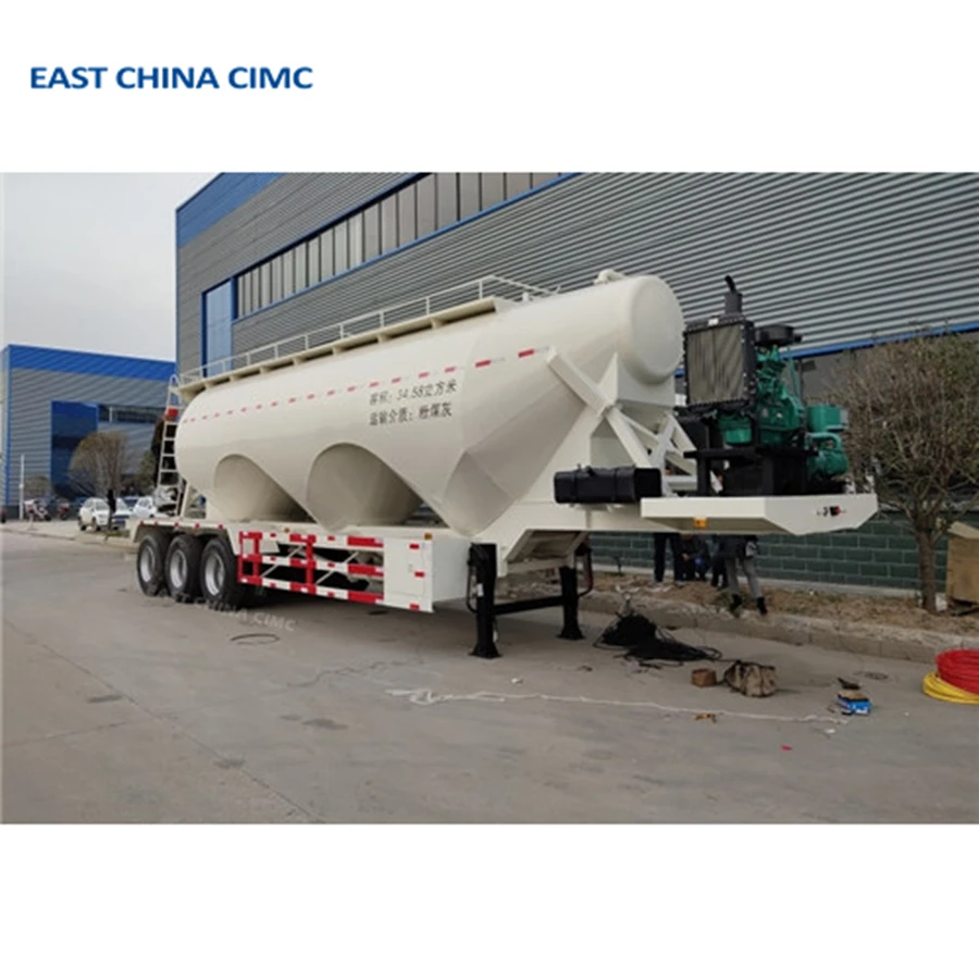 30cbm Pneumatic Dry Bulk Cement Tank Trailer For Fly Ash And Lime
