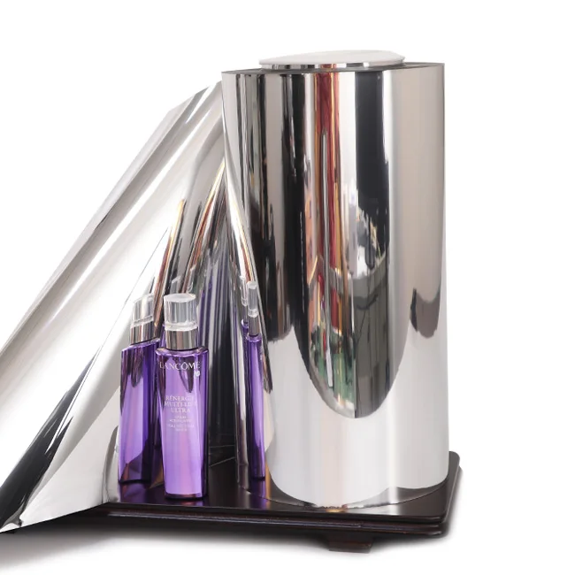 23 Micron PET Film Silver Color Mirror Film Rolls Reflective Plastic Customized Moisture Proof Soft Bopet Film