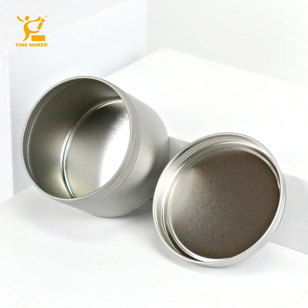 Customized Silver Empty Round Gift Metal Tin Box 8 oz Tin Candle Container Jar Box Tin Can for Candle Candy Wax Tea Gift