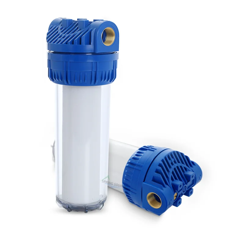 10 inch Transparent Standard Italian Style Carbon Active Filter Housing For 10 x 2.5 Inch Water Filter Cartridges