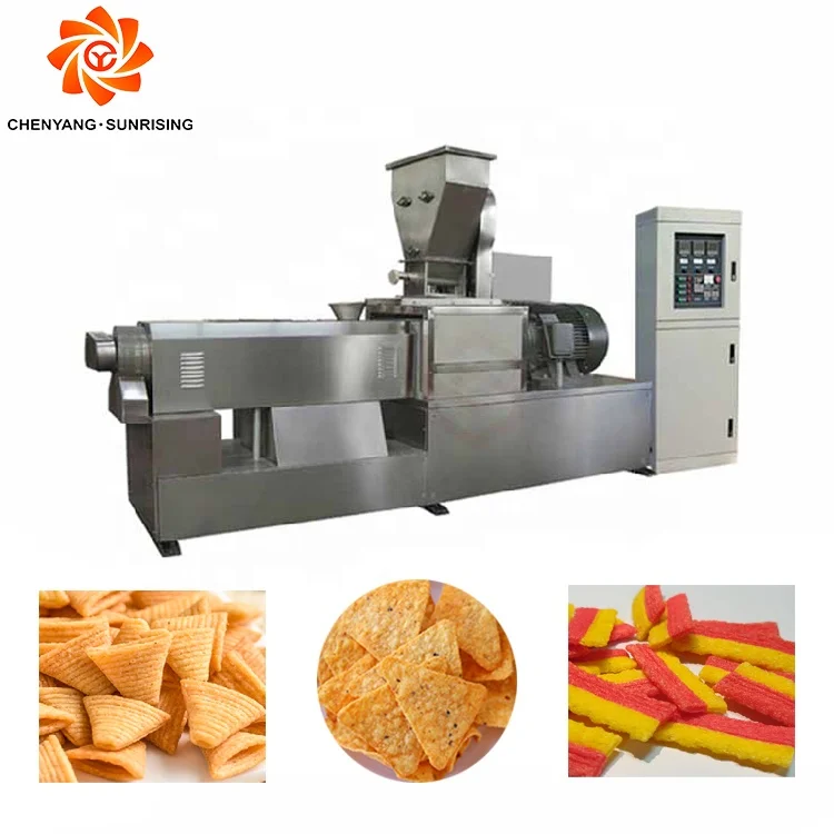 Twin Screw Extruder Corn Flour Bugles/Nacho/Doritos chips snacks making machine