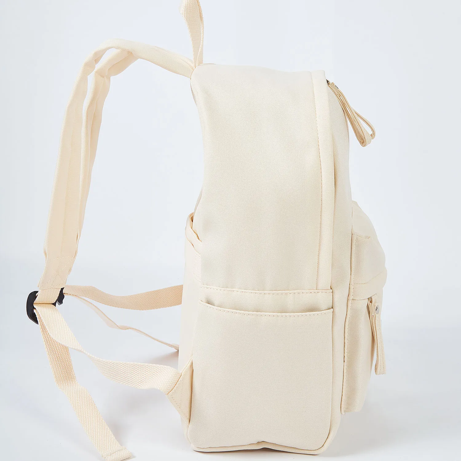 New Fashion White Casual Sports Backpack Simple Large Capacity School Bag RPET Recycled Classic Canvas Backpack For Teenagers