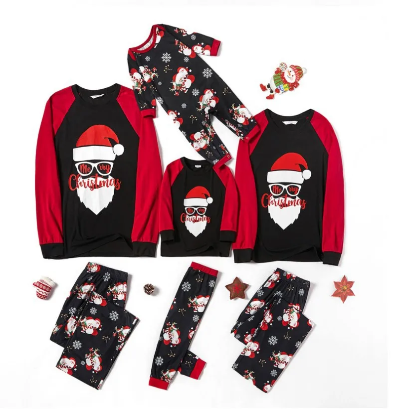 PASUXI Wholesale Custom New Christmas Family Pajamas Suit Print Full Length Holiday Deer Pajama Sets