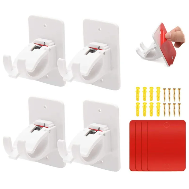 Tie Back Hook Curtain Rod Holder Adhesive Curtain Wall Hook Plastic Shower Curtains Hooks