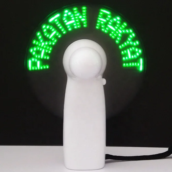 New Product Mini Portable Handy Led Custom Message Battery Fan, Programmable Led Display Handheld Electric Fan