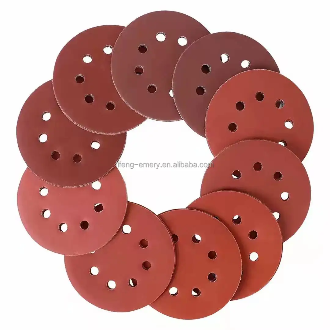 Disc sandpaper brushed sheet 4-9 inch 8 hole back velvet disc dry sanding paper sheet