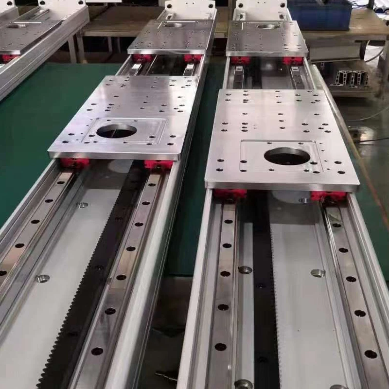 Double slide Rack and Pinion Guideway Slide Table Stage Actuator Heavy Duty CNC Motorized Linear Motion Guide Rail