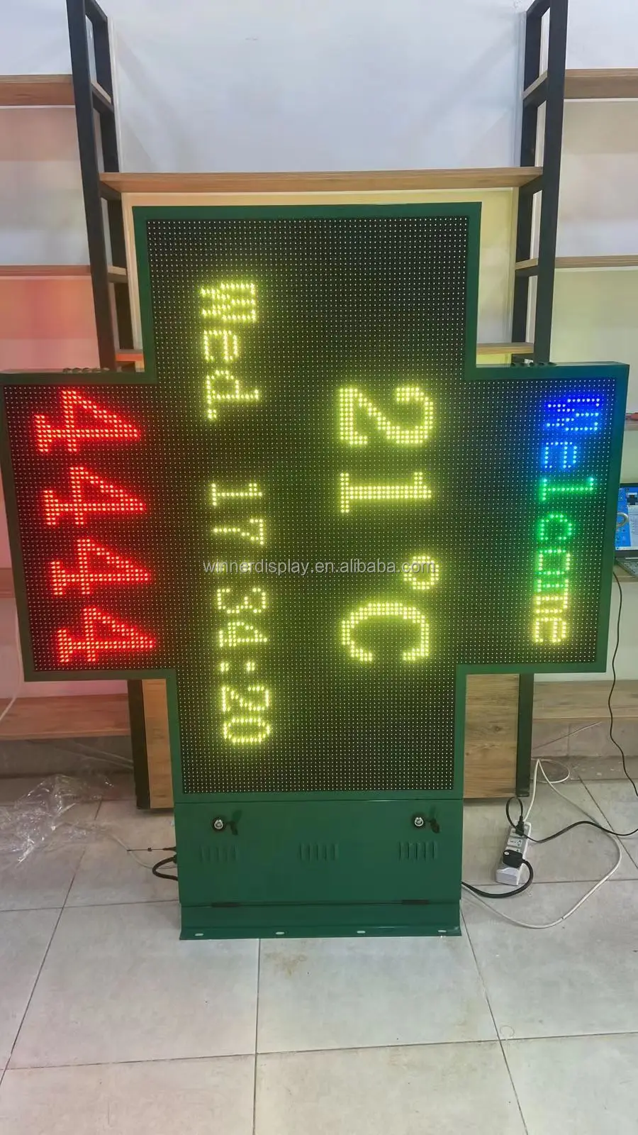IP65 дисплей Pharmacie Point De Croix светодиодная Аптечная доска с вашим логотипом цифровая вывеска для продажи