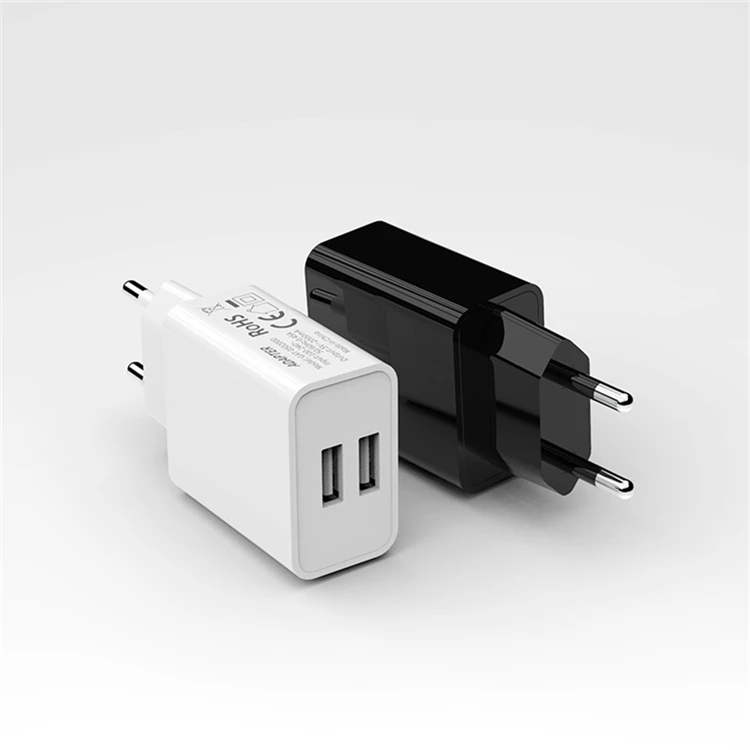 Manufacturer Supplier Ce 2 Usb Ports 5v 2a Travel Portable Universal Phone Wall Charger Adapter
