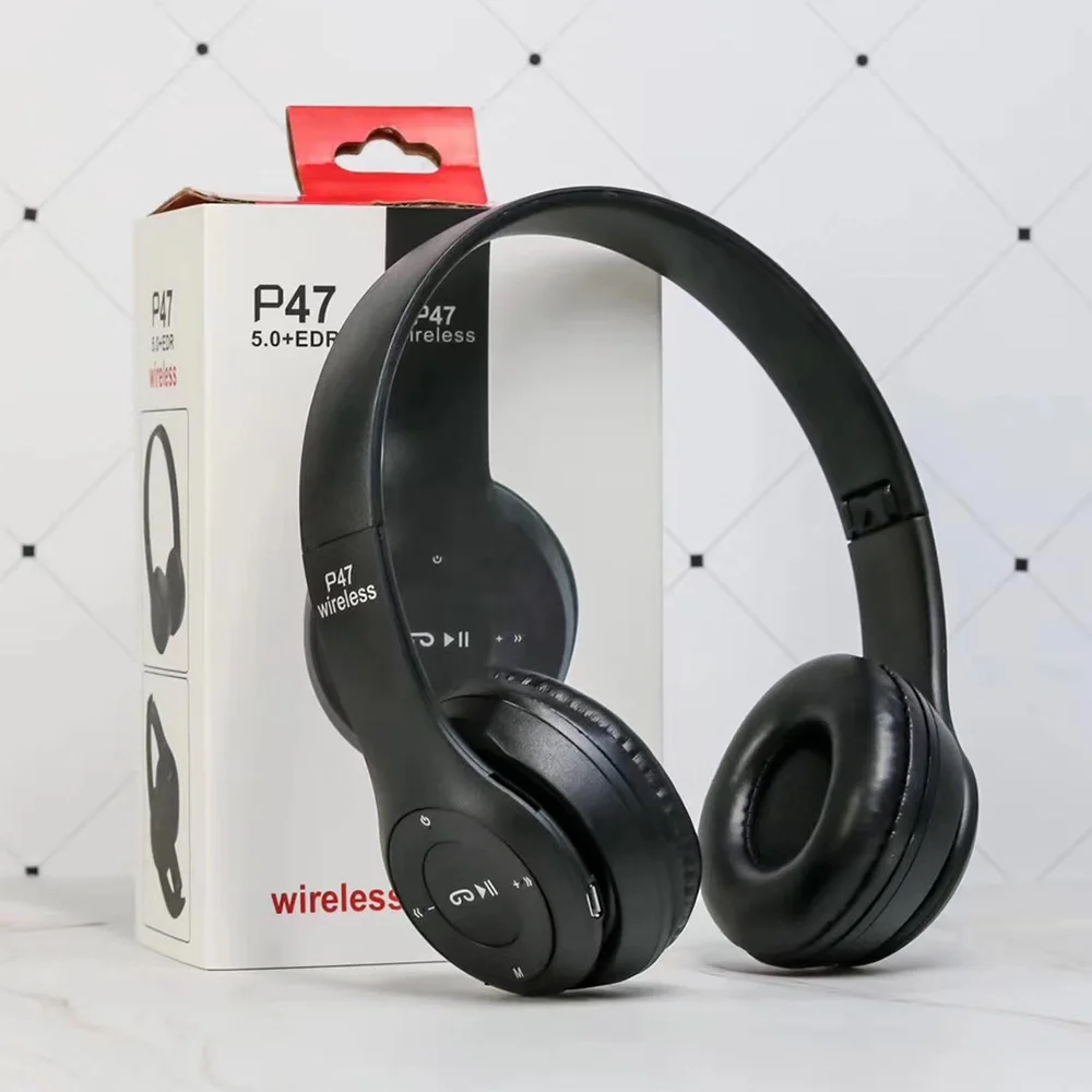  The Cheap price P47 Wireless headset Sports earphone with TF card Hands Free wireless headphone With
