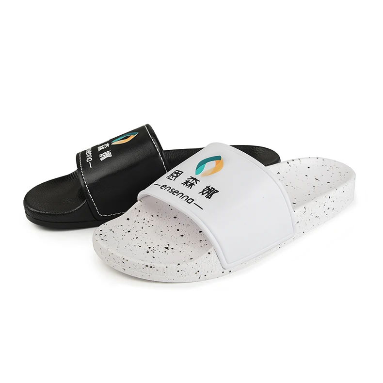 Женские сандалии на плоской подошве, новейший дизайн, черные мужские женские тапочки с логотипом на заказ