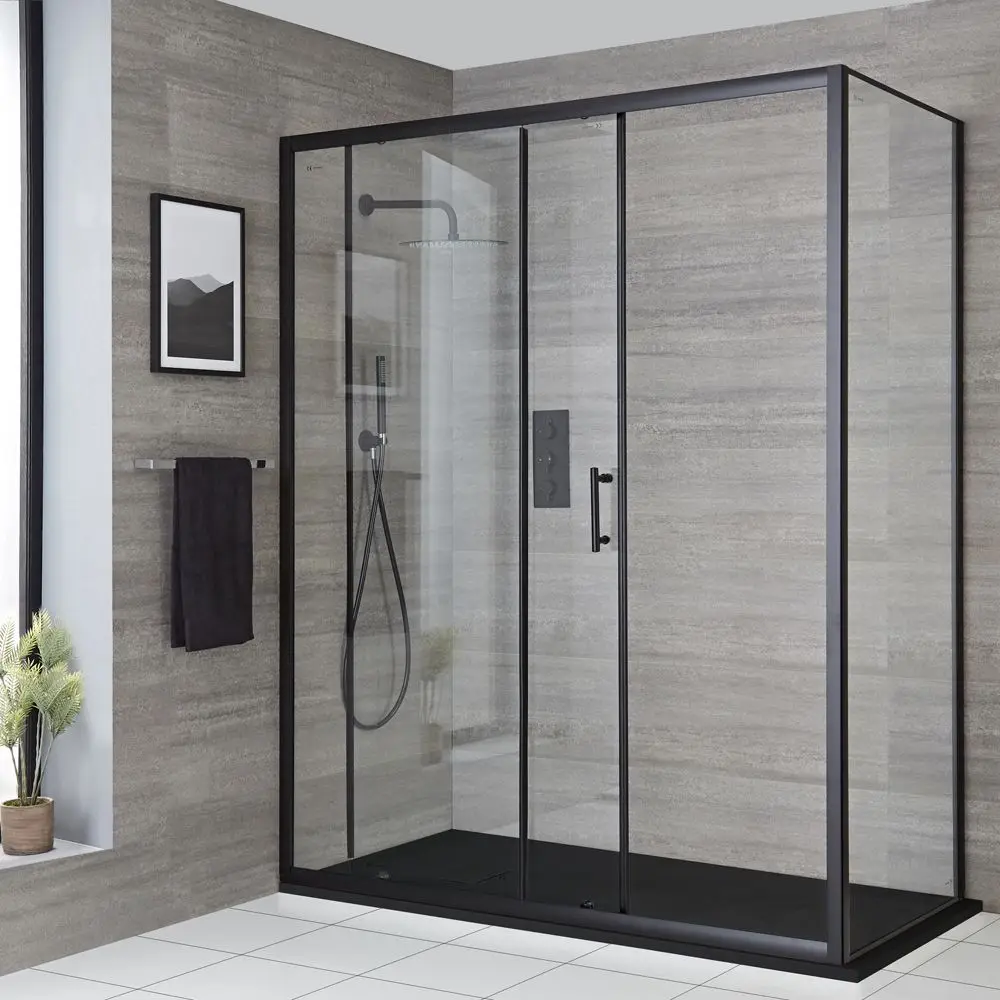 Safty clear glass sliding door shower room